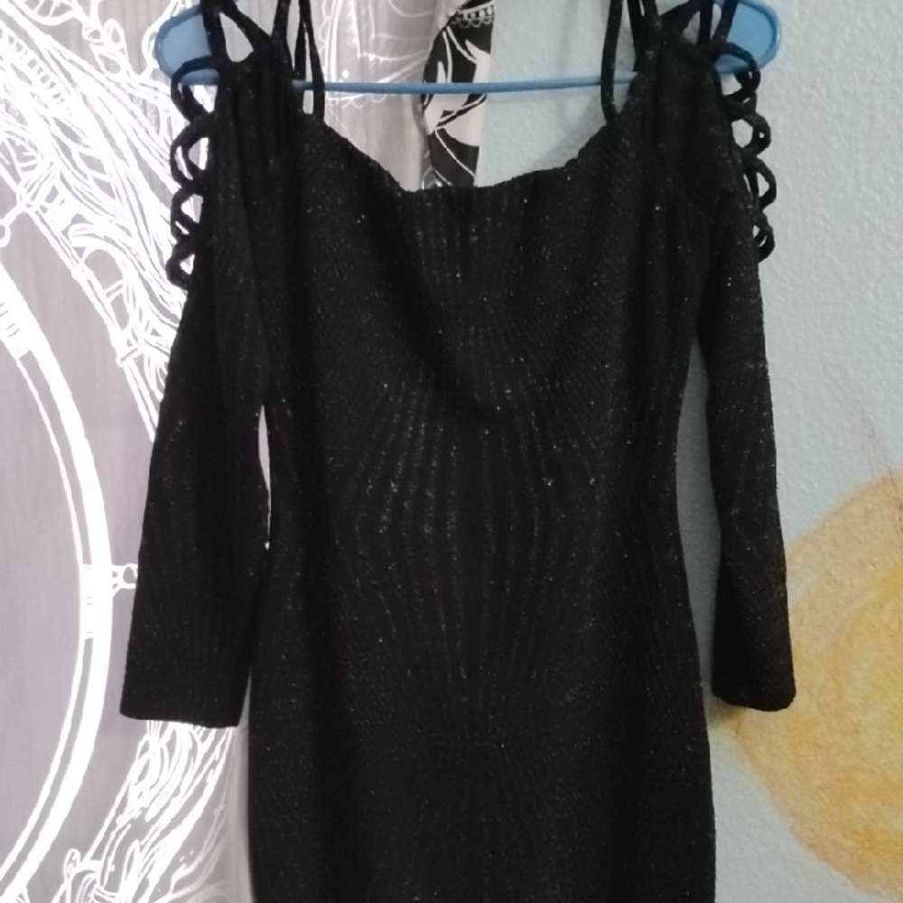 Rebecca Beeson Black Cold Shoulder Bodycon Dress